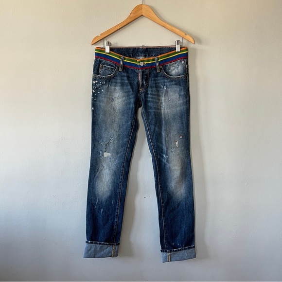 DSQUARED2 Low Rise Y2K Vintage Skinny Jeans Size 42/ US 6 - Picture 1 of 9